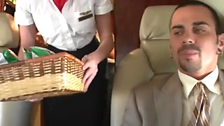 Femdom CFNM stewardesses fuck rude passenger